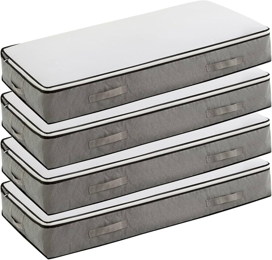 90L Under Bed Storage Containers, Closet Organizers and Storage Bins, Foldable Underbed Storage B... | Amazon (US)