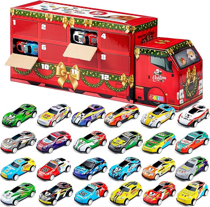 JOYIN 2025 Christmas Advent Calendar Pull Back Vehicles, 24 Days Christmas Countdown Toy Cars for... | Amazon (US)