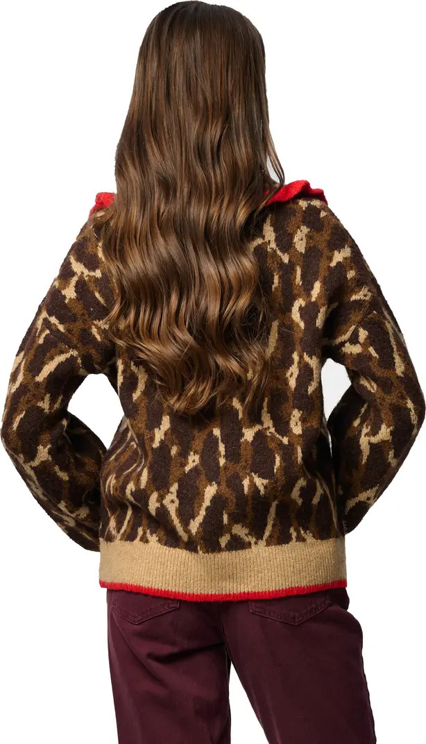 Ruffle Collar Leopard Cardigan | Nordstrom Rack