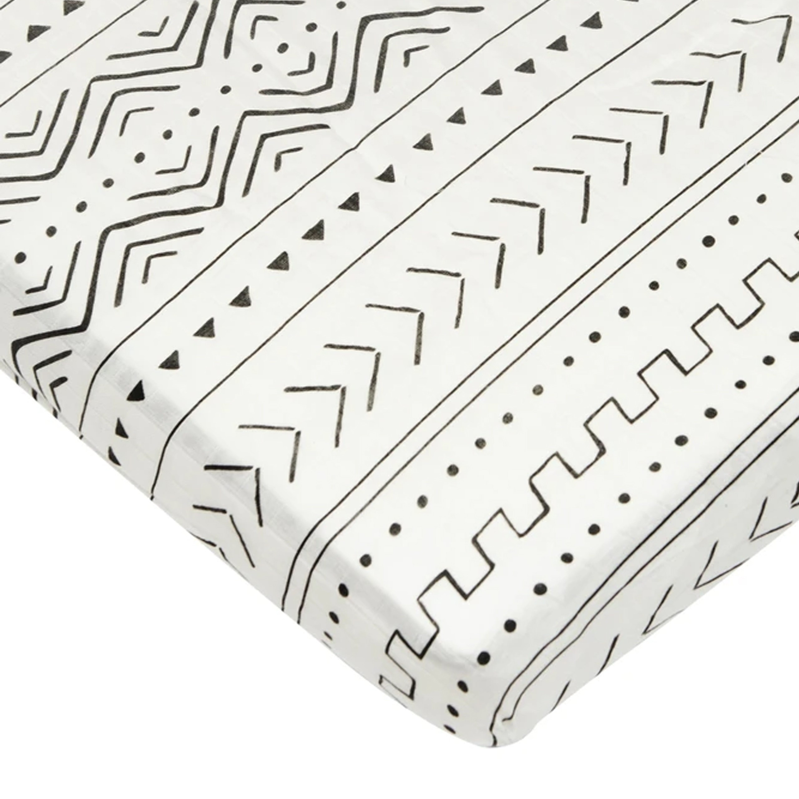 Muslin Crib Sheet, MudCloth | SpearmintLOVE