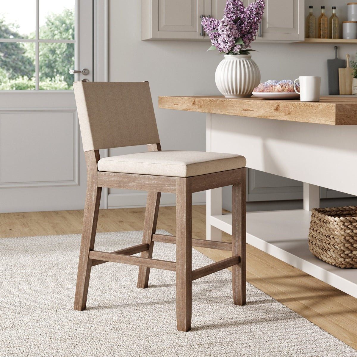 Linus Bar Stool | 24" Counter-Height | Solid Wood | Nathan James