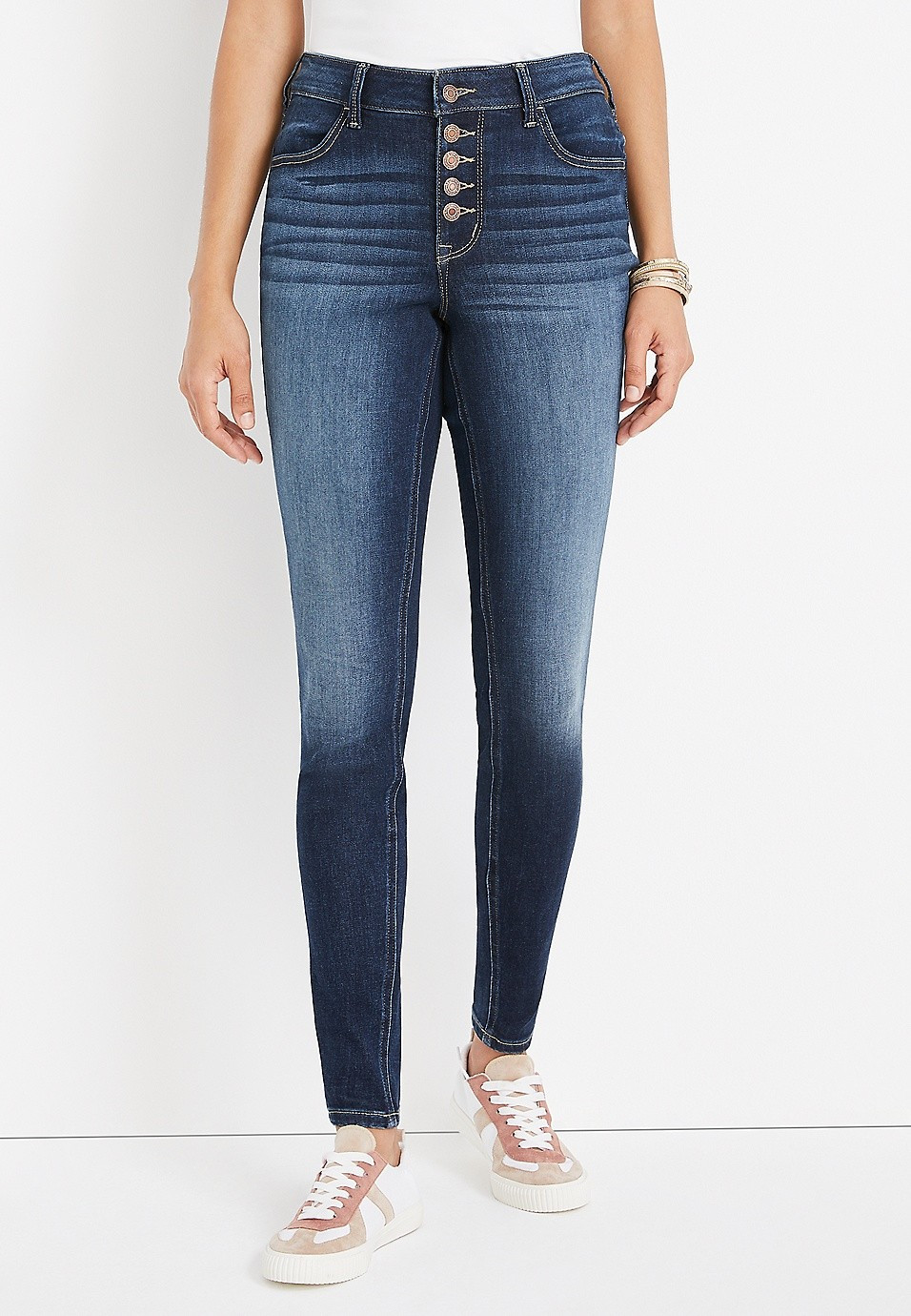 m jeans by maurices™ Cool Comfort High Rise Button Fly Jegging | Maurices