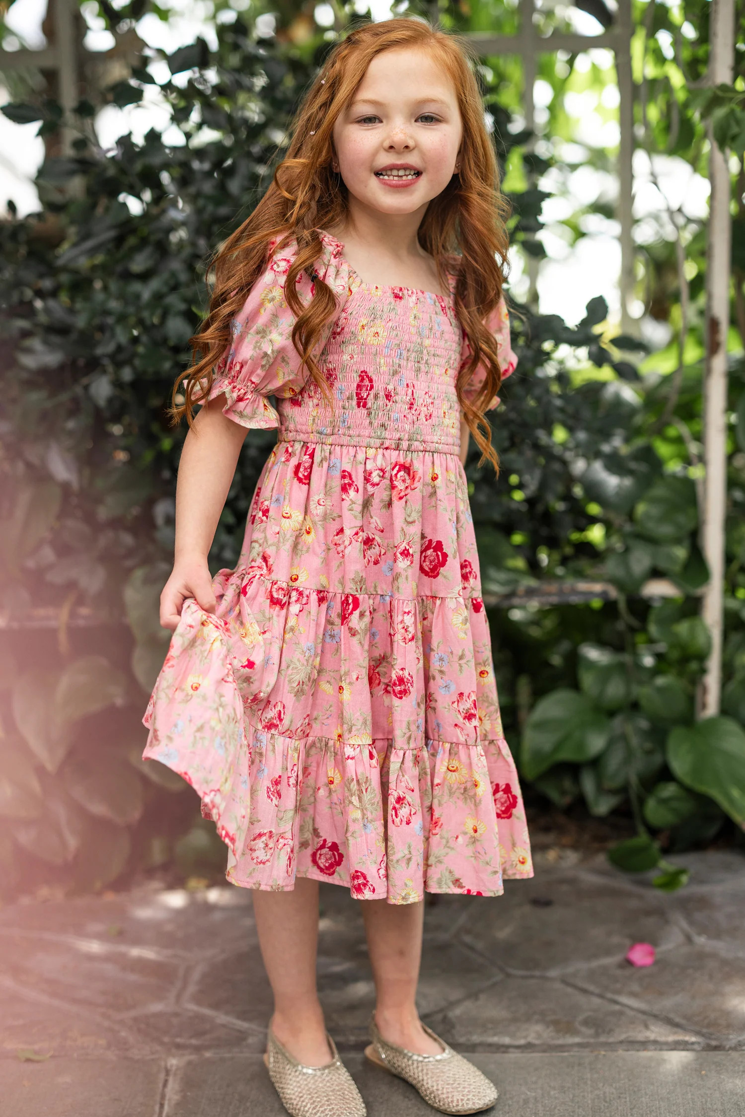 Mini Madeline Dress in Pink Vintage Poppies | Ivy City Co