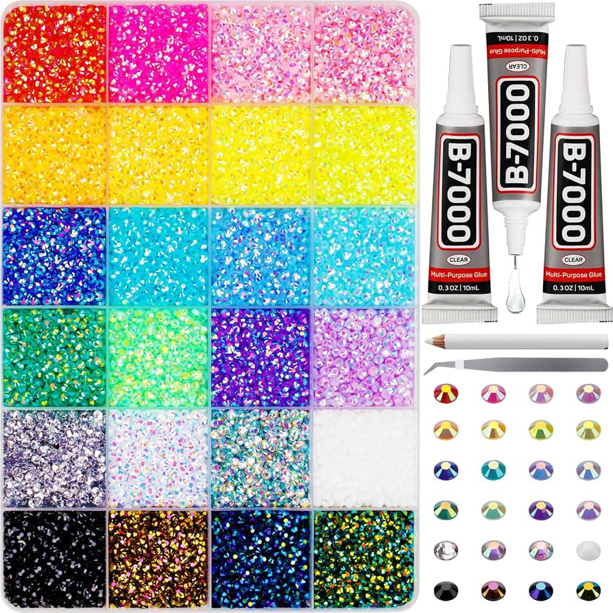 Bedazzling Kit 35000Pcs 3mm Rhinestones Jelly Gems Bedazzle Flatback Resin | Amazon (US)