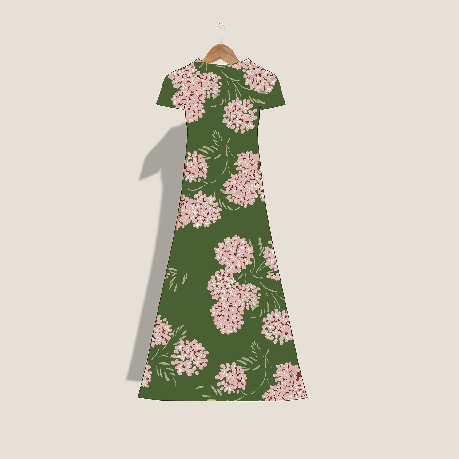 MME. HYDRANGEA GARDEN DRESS - MOSS | MME.MINK