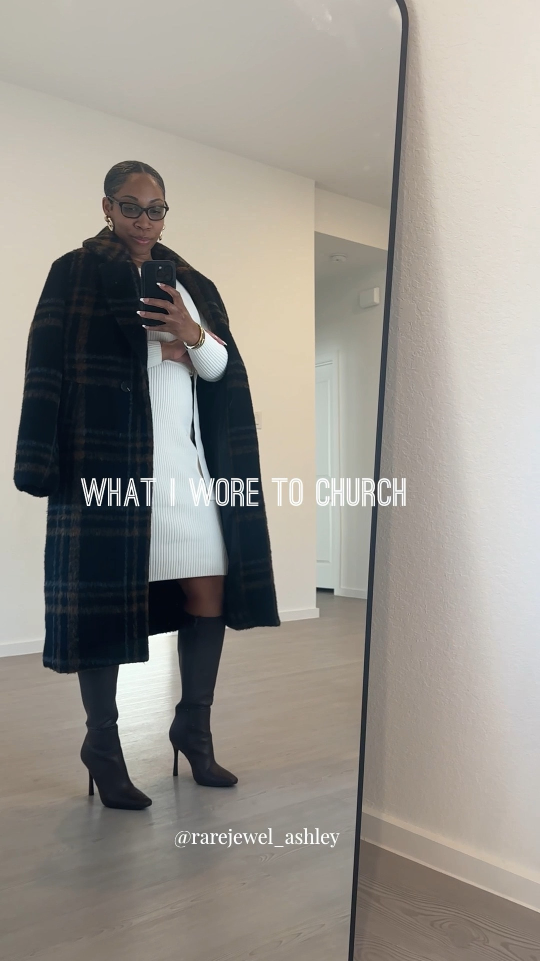First Sunday of 2026! 
Today, was shockingly somewhat cool as opposed to the 80+ degree temps that’s been occurring in Houston, TX.

Here’s what I wore to church today! 

Dress (XS): @michaelkors
Boots: @forever21
Coat: @avec
Glasses: @burberry
*similar styles linked 

Hashtags: 
#fallstyle #whatiwore #myootd #ootd #lotd #styleinspo #outfitinspo #casualstyle #winterstyle #trenchcoat #coat #plaid #plaidcoat #sweaterdress #sweaterdresses #dress #boots #brown #burberry #michaelkors #forever21 #trending

#LTKgrwm #LTKSeasonal #LTKootd