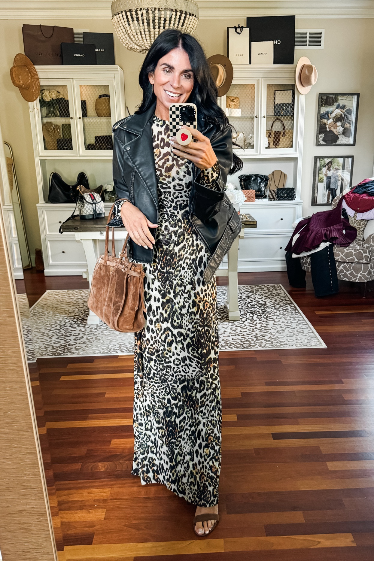 Small leopard dress
XS jacket 
9 sandals 
LTKCON 

#LTKNYFW 

#LTKCon #LTKStyleTip