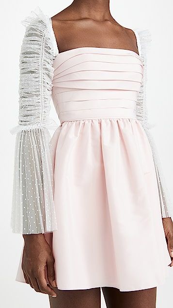 Pink Taffeta Dot Mesh Mini Dress | Shopbop