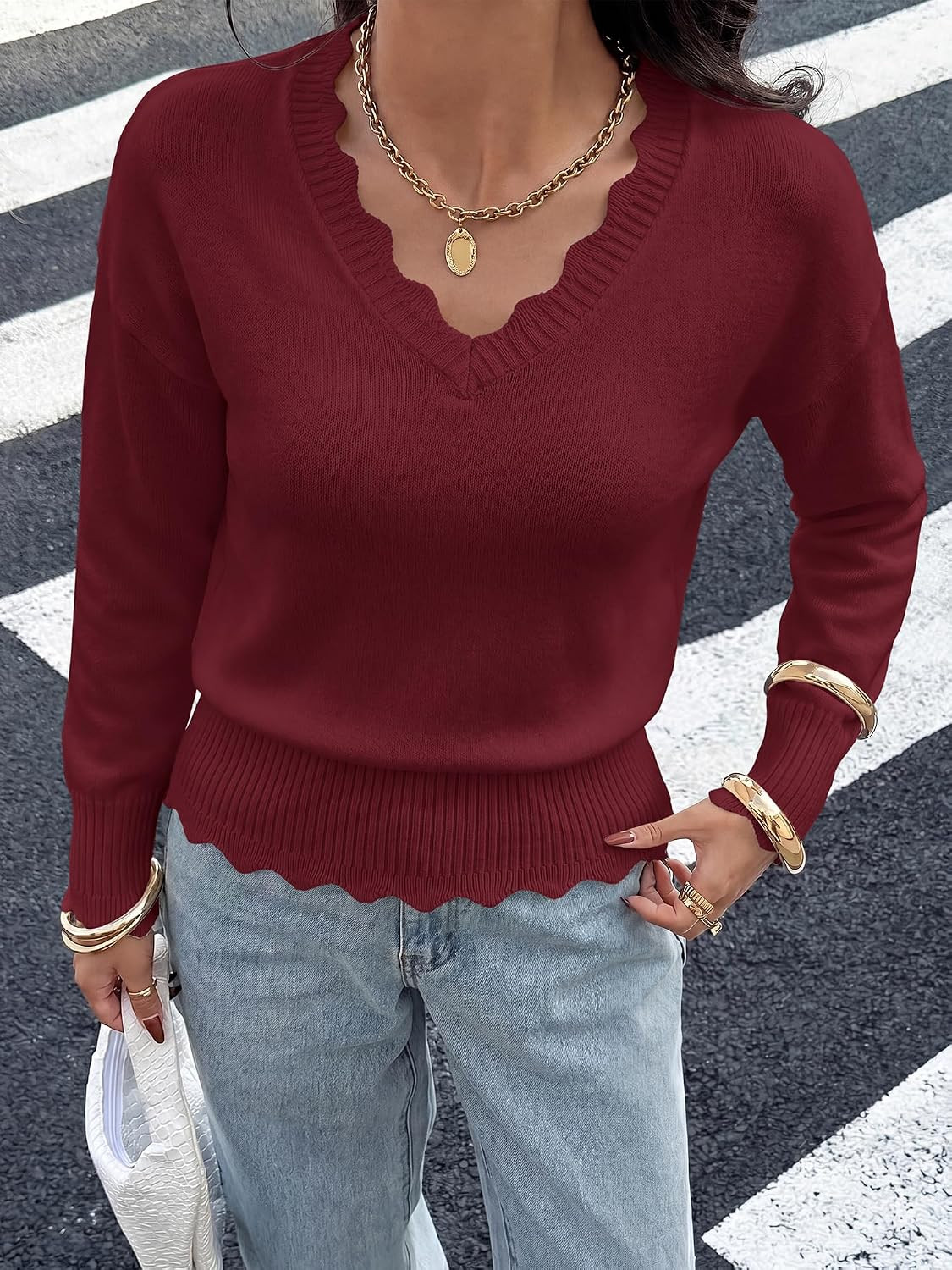 BTFBM Sweaters for Women Lightweight Long Sleeve Tops | Amazon (US)