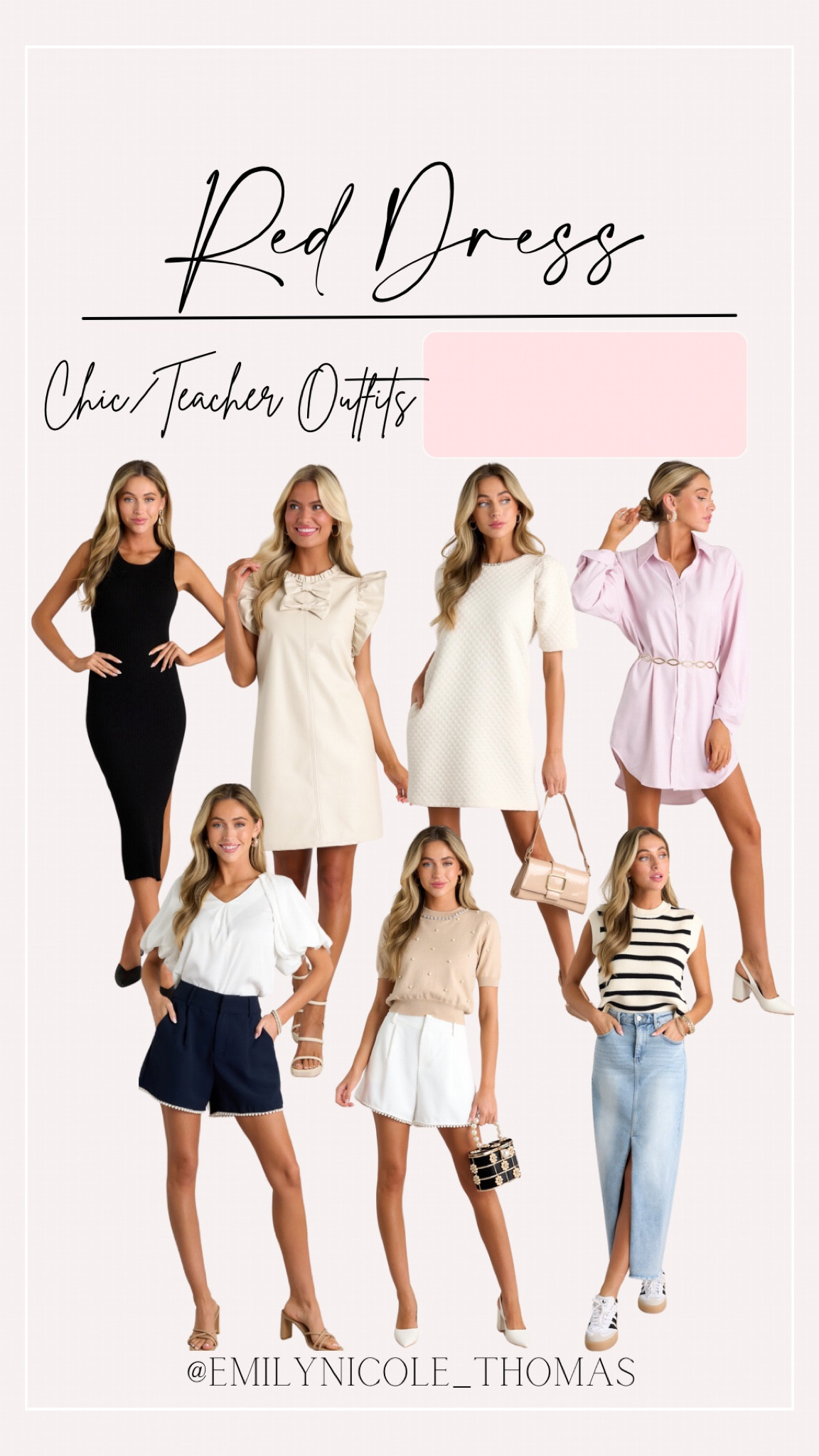 Chic/Teacher Outfits🍎📚 

Red Dress Boutique, Red Dress, black dress, midi dresses, tshirt dress, teacher outfits, teacher style, work outfits, work from home outfits, chic style, classic style, simple style, heels, handbags, & purses

#LTKWorkwear #LTKBacktoSchool #LTKStyleTip