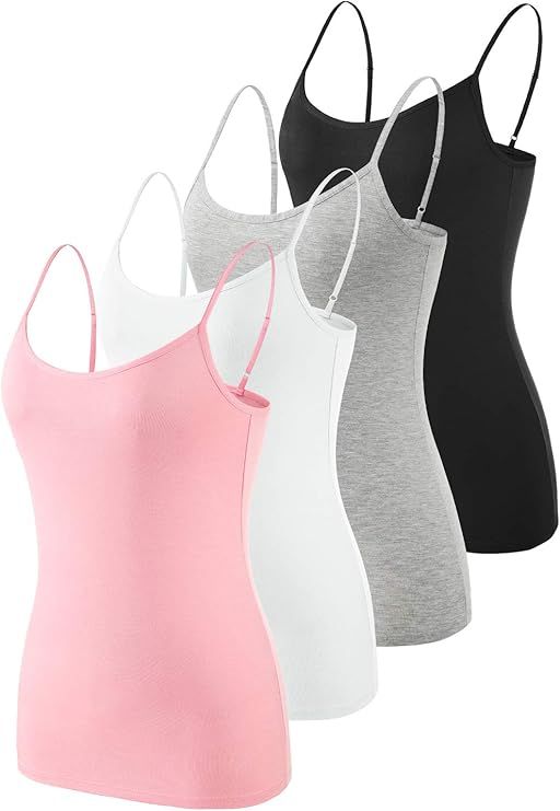 Vislivin Women's Basic Solid Camisole Adjustable Spaghetti Strap Tank Top | Amazon (US)