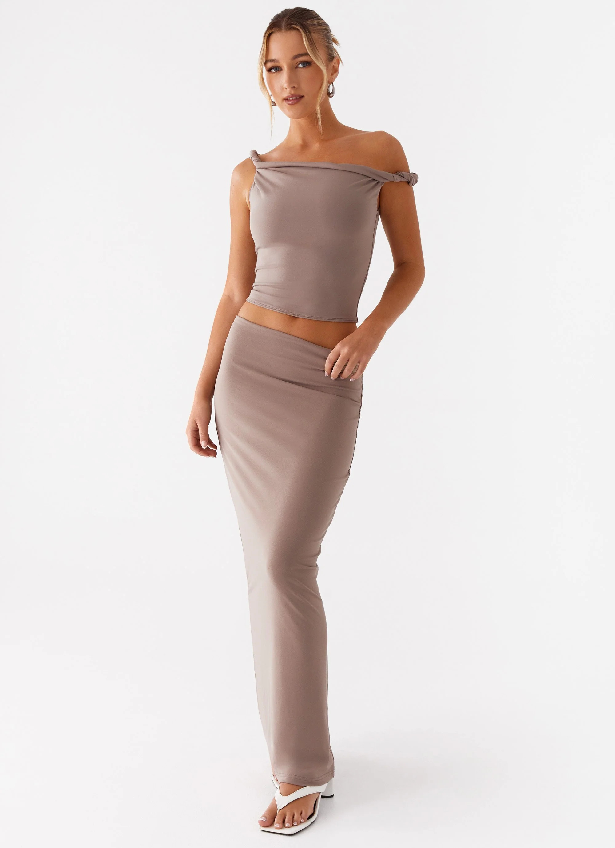 Solace Soul Maxi Skirt - Taupe | Peppermayo (Global)