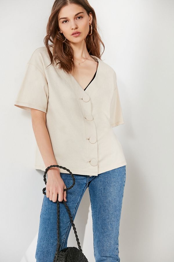 UO Enzo Button-Down Tee | Urban Outfitters (US and RoW)