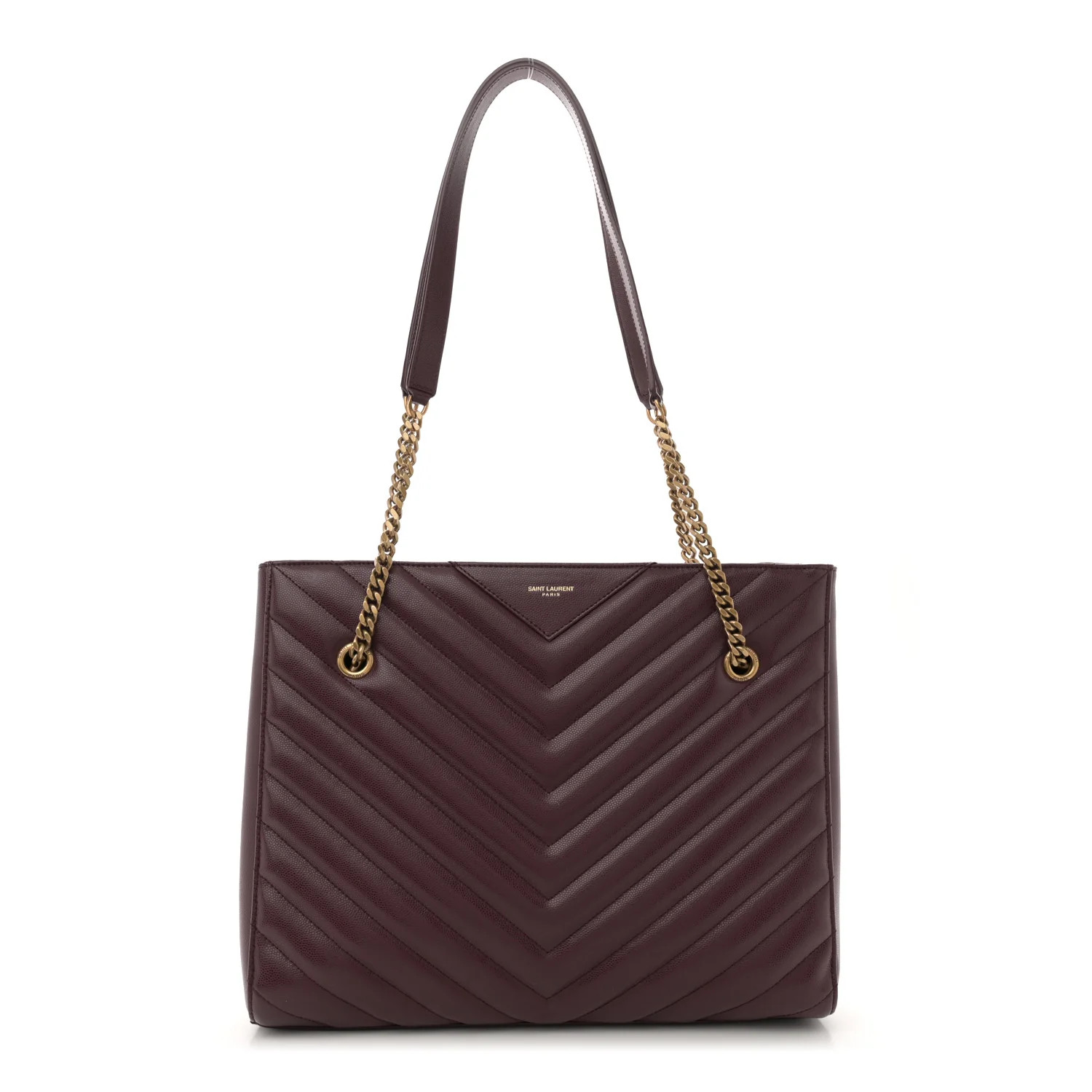 Grain de Poudre Matelasse Chevron Medium Tribeca Shopping Bag Rouge Legion | FASHIONPHILE (US)