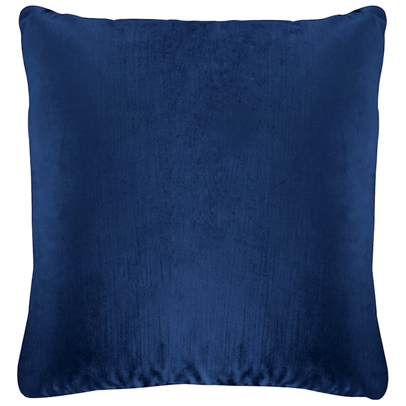 Gillmore Navy Blue Velvet Throw Pillow, 18" | At Home