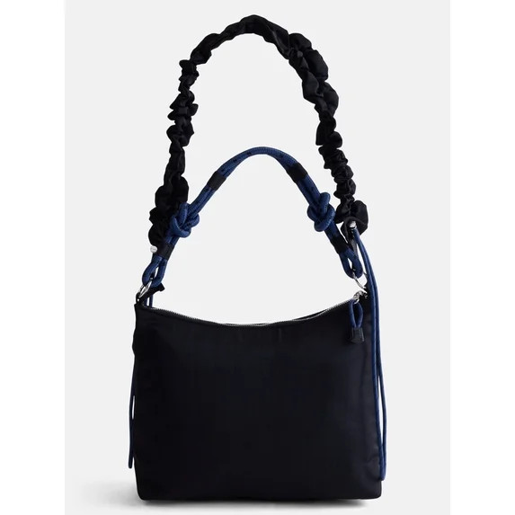 No Boundaries Women’s Medium Nylon Tote with Crossbody Scrunch Strap, Black | Walmart (US)
