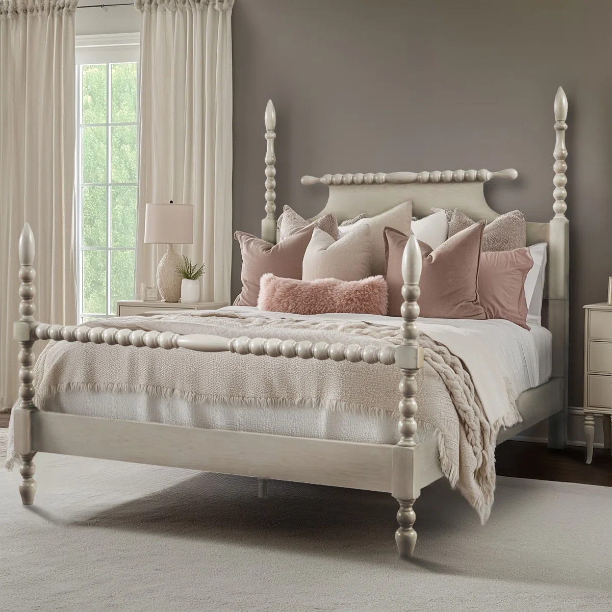 Madison Park Signature Beckett Solid Wood Low-Profile Bed Frame with Spindle Design & Reviews | W... | Wayfair North America