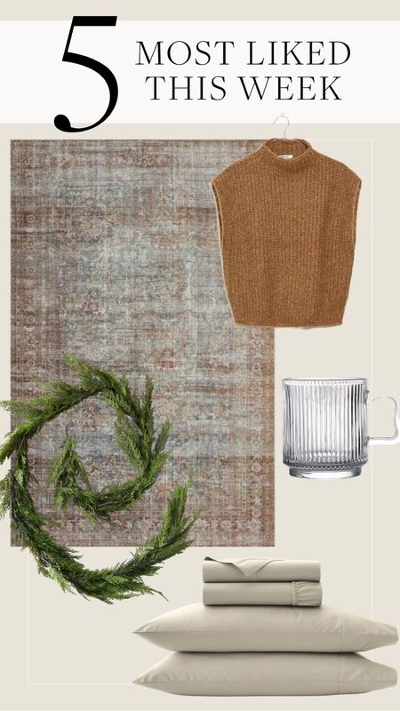 Your 5 most liked products this week! P.S. this sweater is 40% off and the rug is 62% off! 

#LTKCyberweek #LTKHoliday #LTKsalealert