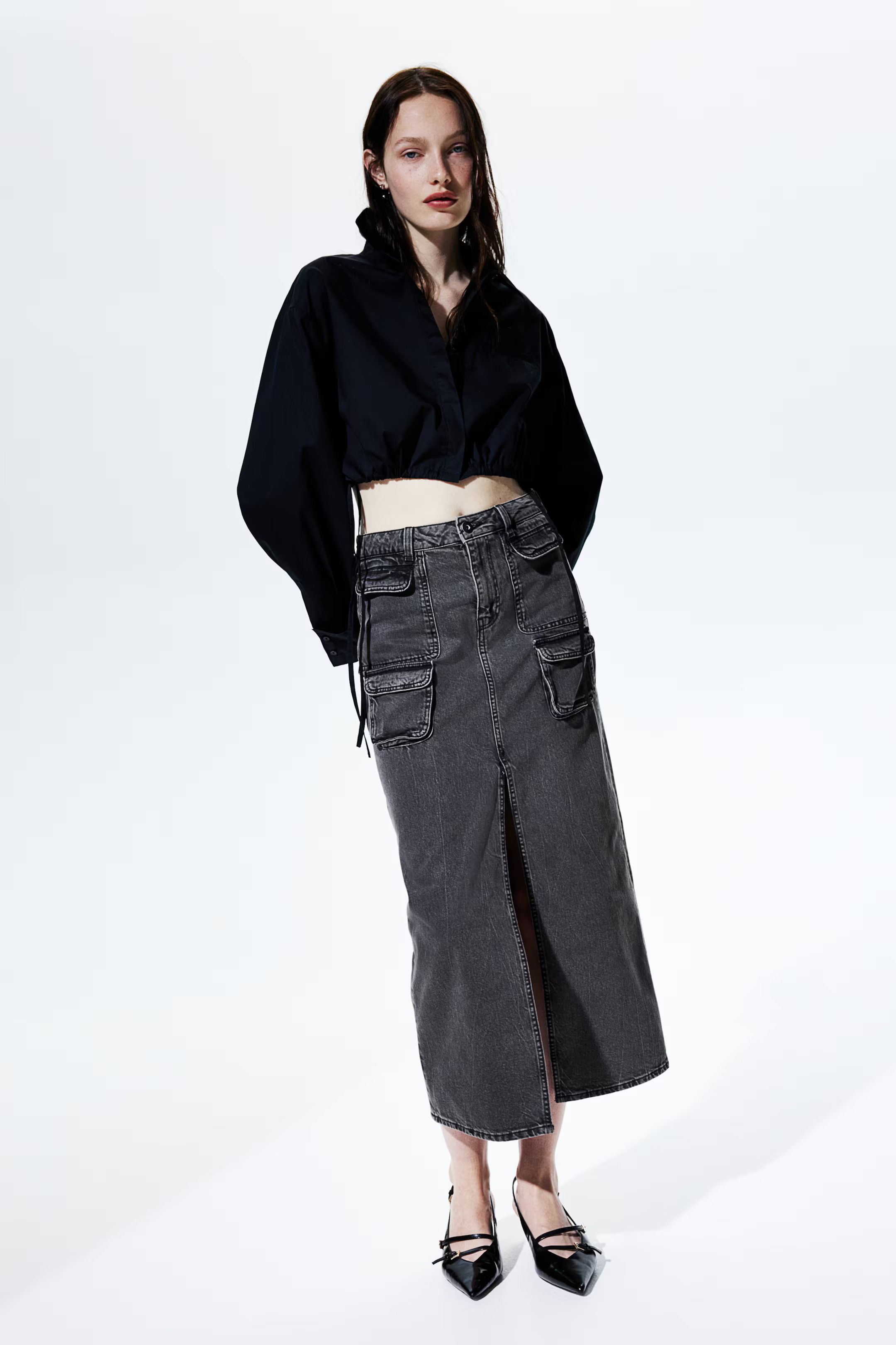 Denim Cargo Maxi Skirt | H&M (US + CA)