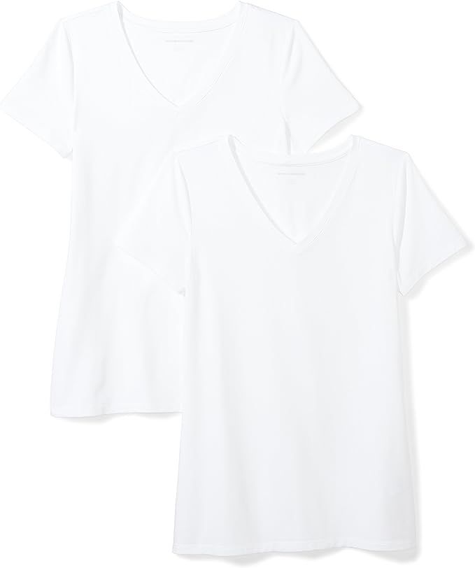 Amazon Essentials Women's 2-Pack Classic-Fit Short-Sleeve V-Neck T-Shirt | Amazon (CA)
