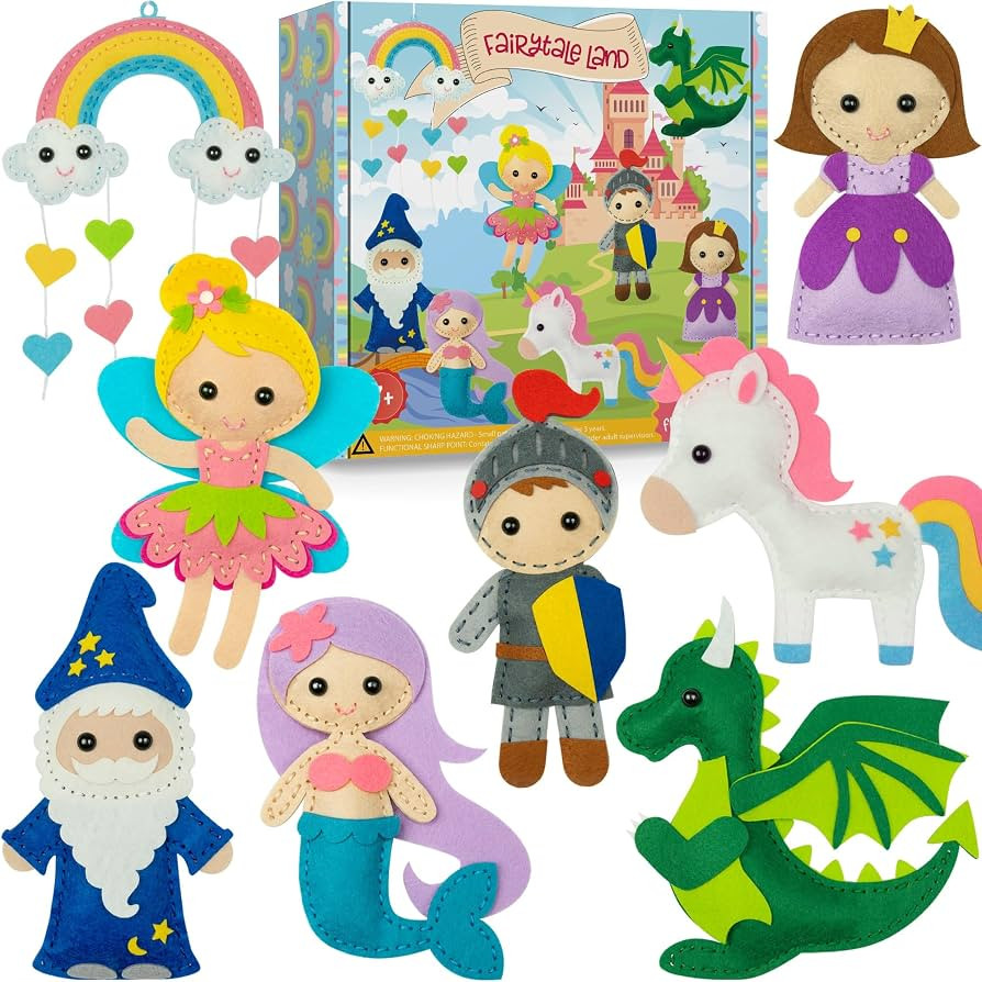 Craftorama Sewing Kit for Kids, Fun and Educational Fairytale Craft Set for Boys and Girls Age 7-... | Amazon (US)
