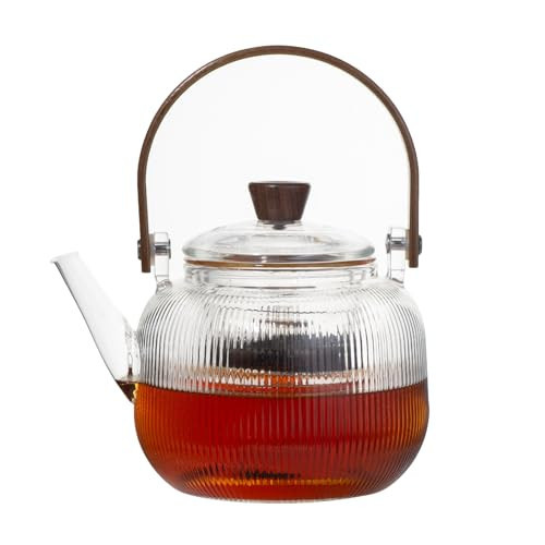 34Oz Glass Tea Pot with Infuser - Borosilicate Glass Teapot for Loose Leaf & Blooming Tea - Stovetop Tea Kettle and Steeping Tea Maker | Amazon (US)