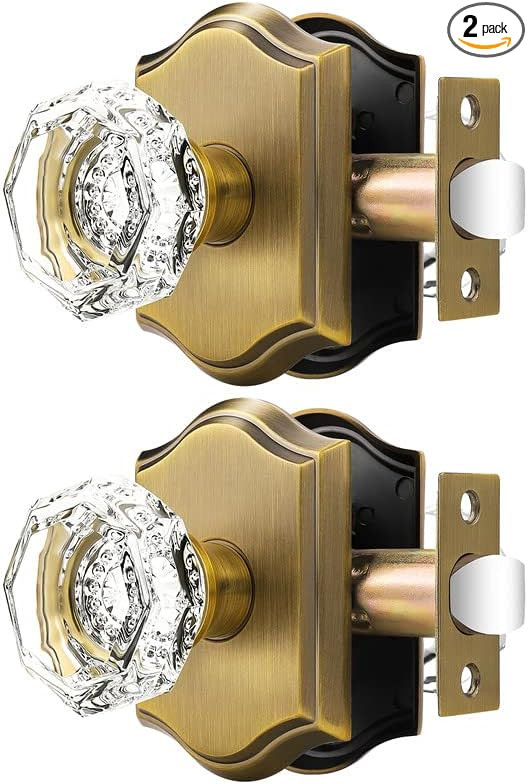 Orger Passage Door Knobs for Hallway and Closet, Glass Door Handles with Non-Locking Latch, Octag... | Amazon (US)