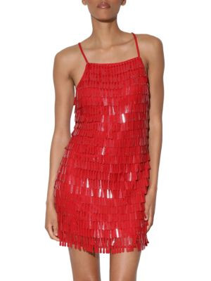 Walter Baker Nyla Sequin Fringe Mini Dress on SALE | Saks OFF 5TH | Saks Fifth Avenue OFF 5TH