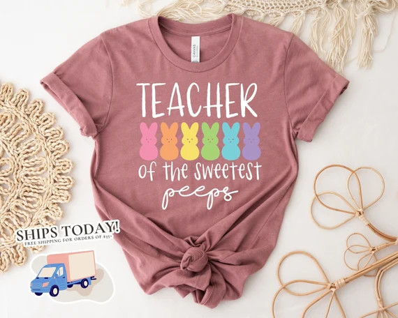 Teacher of the Sweetest Peeps Shirt Teacher Shirt for Easter | Etsy | Etsy (US)