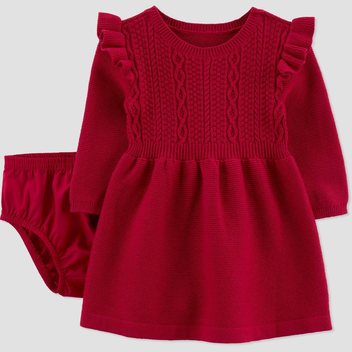 Carter's Just One You® Baby Girls' Long Sleeve Dress - Red/Gray | Target