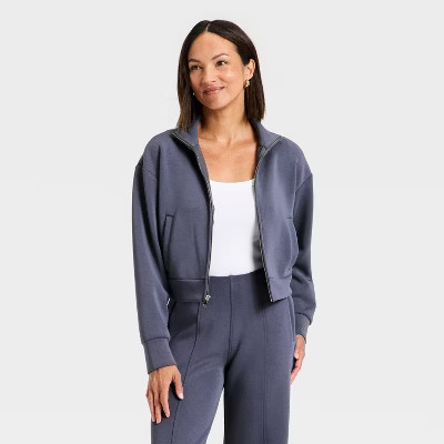 Women's Sandwash Zip-Up - A New Day™ Blue S | Target