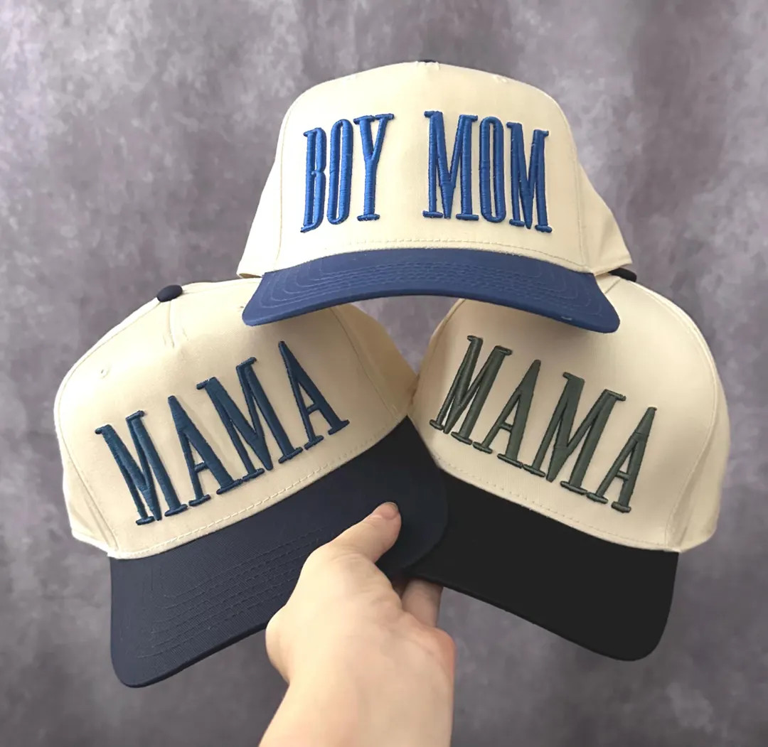 3D Puff custom hat, Raised Custom Embroidery Personalized Mama Hat, Two Tone Hat,  Trendy Trucker... | Etsy (Global)