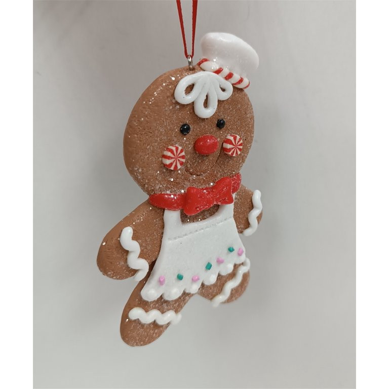 Holiday Time Gingerbread Girl With Chef Hat Ornament, 4.25" - Walmart.com | Walmart (US)