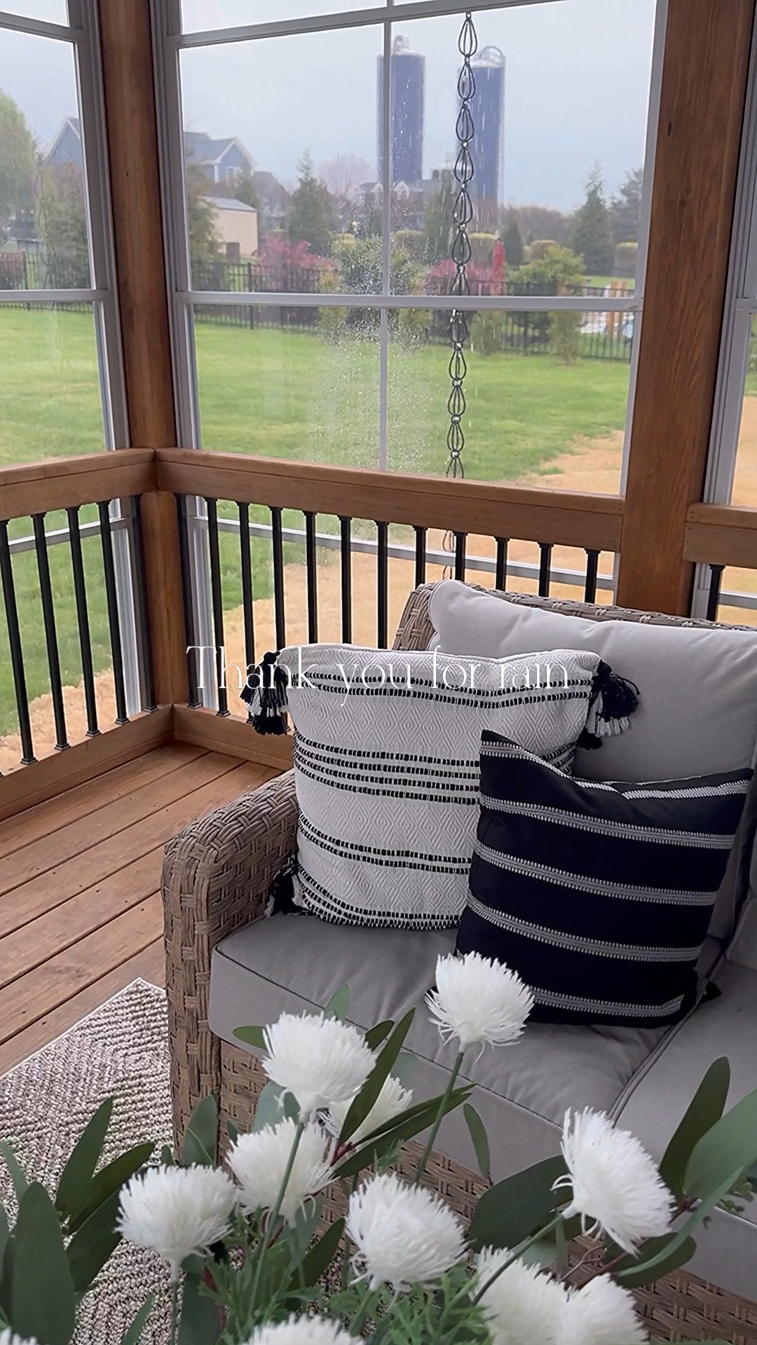 With the sunshine also comes the rain.

This rain chain makes it a little more fun to watch as the rain runs through it.

Rain chain, gutter adapter, rain chain anchor, wicker outdoor furniture, wicker couch, wicker chairs, nesting table, outdoor area rug, pillow covers, floral stems, greenery, vases, chandelier, dining table, Windsor chair, large wood tray, area rug



#LTKhome #LTKVideo #LTKSeasonal