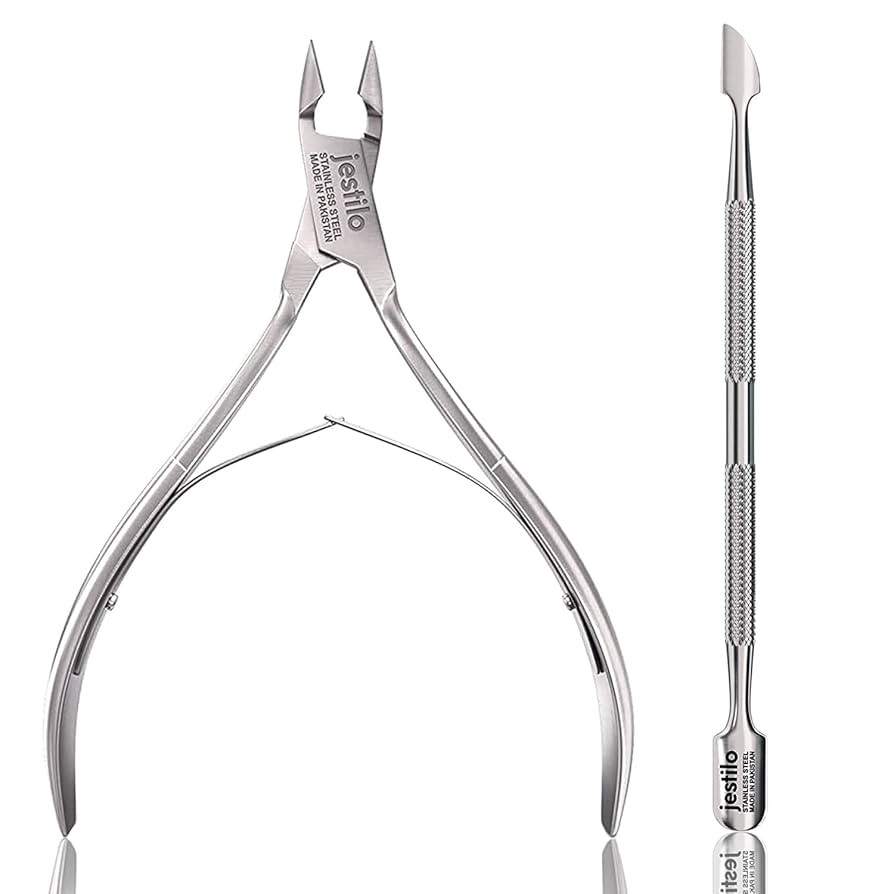 Jestilo Cuticle Remover Tool Set with Cuticle Cutter and Cuticle Pusher - Stainless Steel Profess... | Amazon (UK)