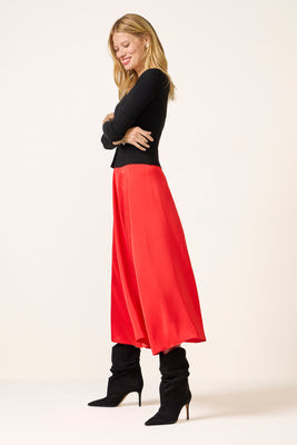 Z SUPPLY Women's Rowyn Midi Skirt, Size Large, Red | Evereve