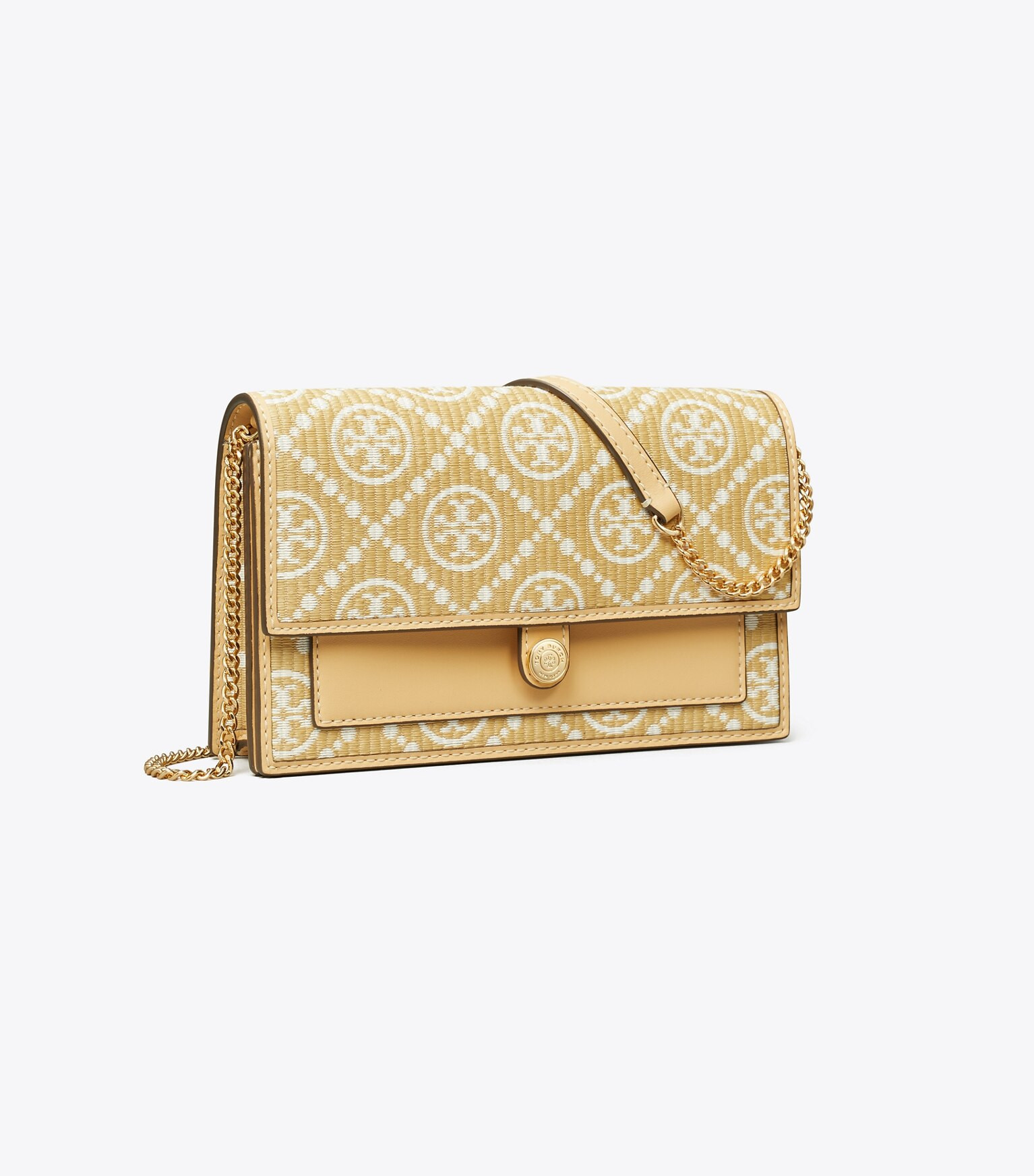 T Monogram Raffia Chain Wallet: Women's Designer Mini Bags | Tory Burch | Tory Burch (US)