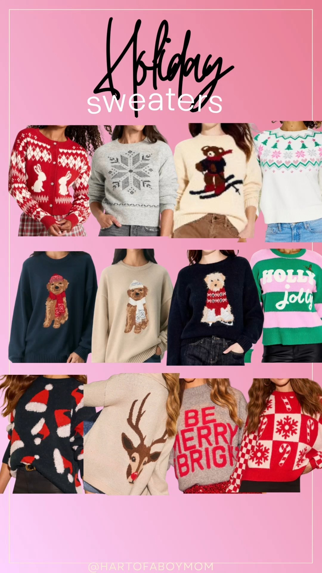Holiday Sweaters for Her 

Target Finds 
Vici Collevtjon 
Aritzia

Bear Sweater 
Dog Sweat 
Merry 
Snow 

#LTKSeasonal #LTKHoliday #LTKStyleTip
