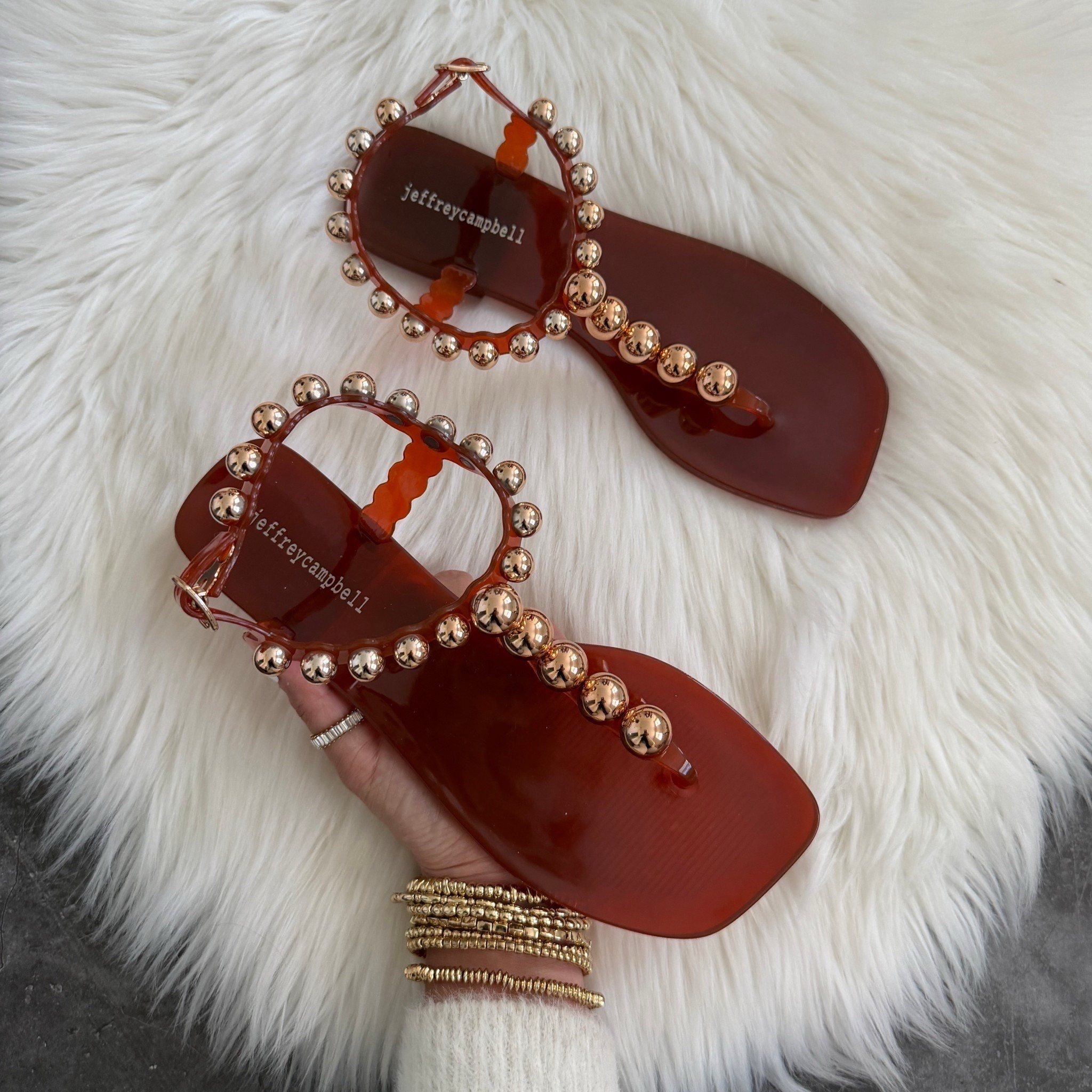 Jeffrey Campbell Plated Embellished Sandal