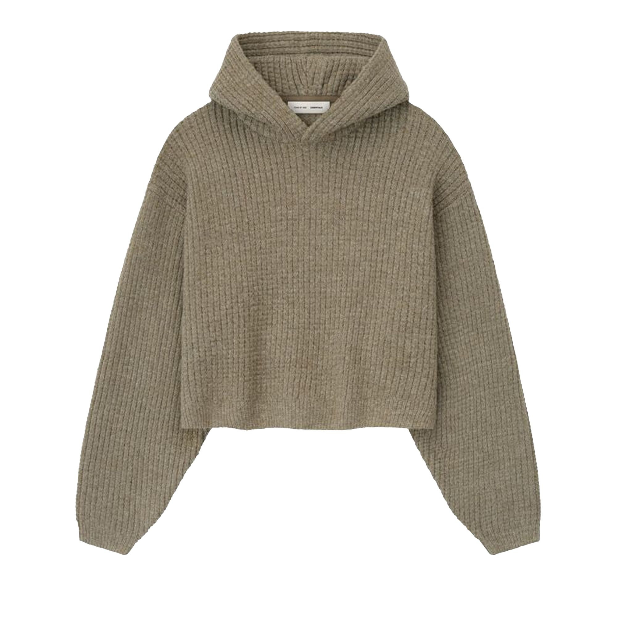 Fear of God Essentials Heavy Waffle 90's Hoodie 'Homestead Heather' | Grey | Women's Size M | GOAT