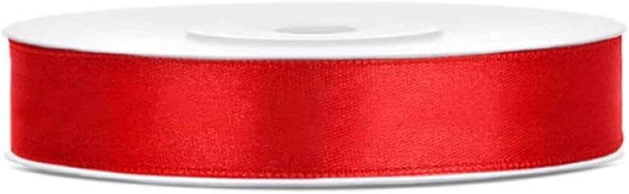 Libetui 25 Meter Satinband Rot 12mm rotes Schleifenband Geschenkband Rotes Band Dekoband Rote Bä... | Amazon (DE)