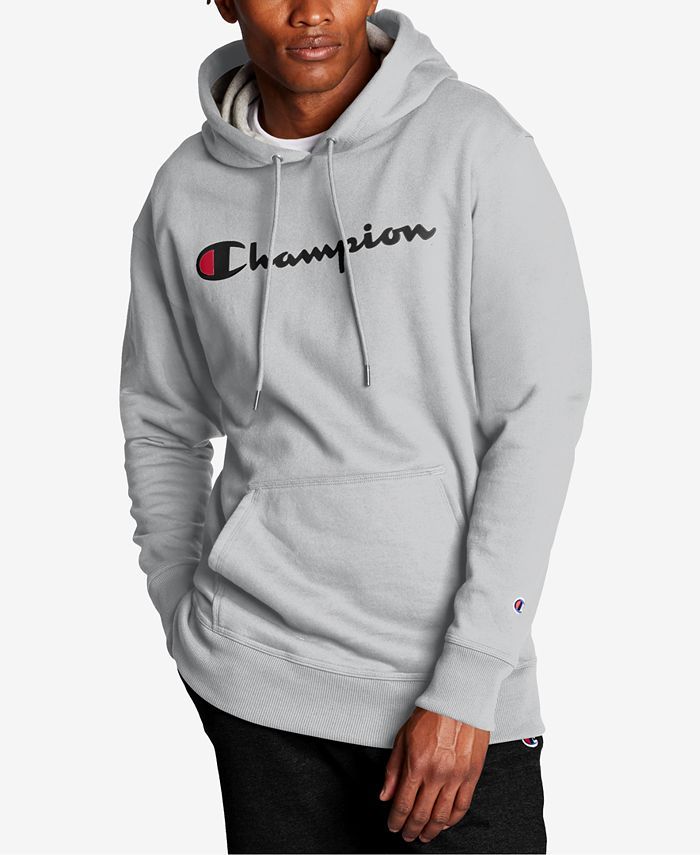 Champion Men's Script Logo Powerblend Hoodie & Reviews - Activewear - Men - Macy's | Macys (US)