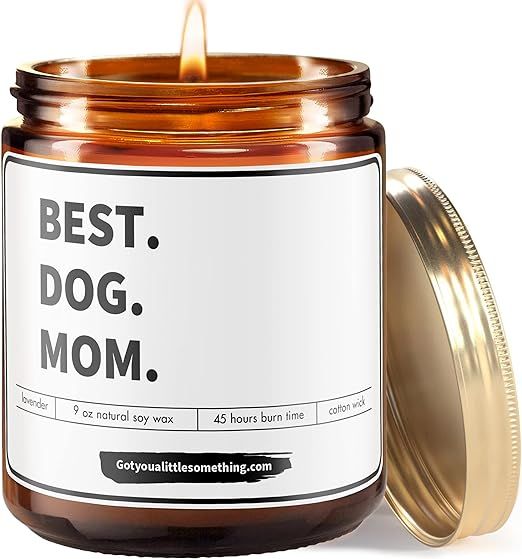 Best Dog Mom Natural Soy Candle, 9oz, Lavender Fragrance - Dog Mom Gifts for Women, Present from ... | Amazon (US)