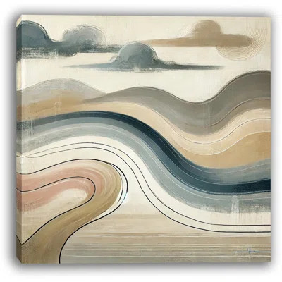 Serene Ripples: Earthy Toned Abstract Canvas Wall Art | Wayfair North America