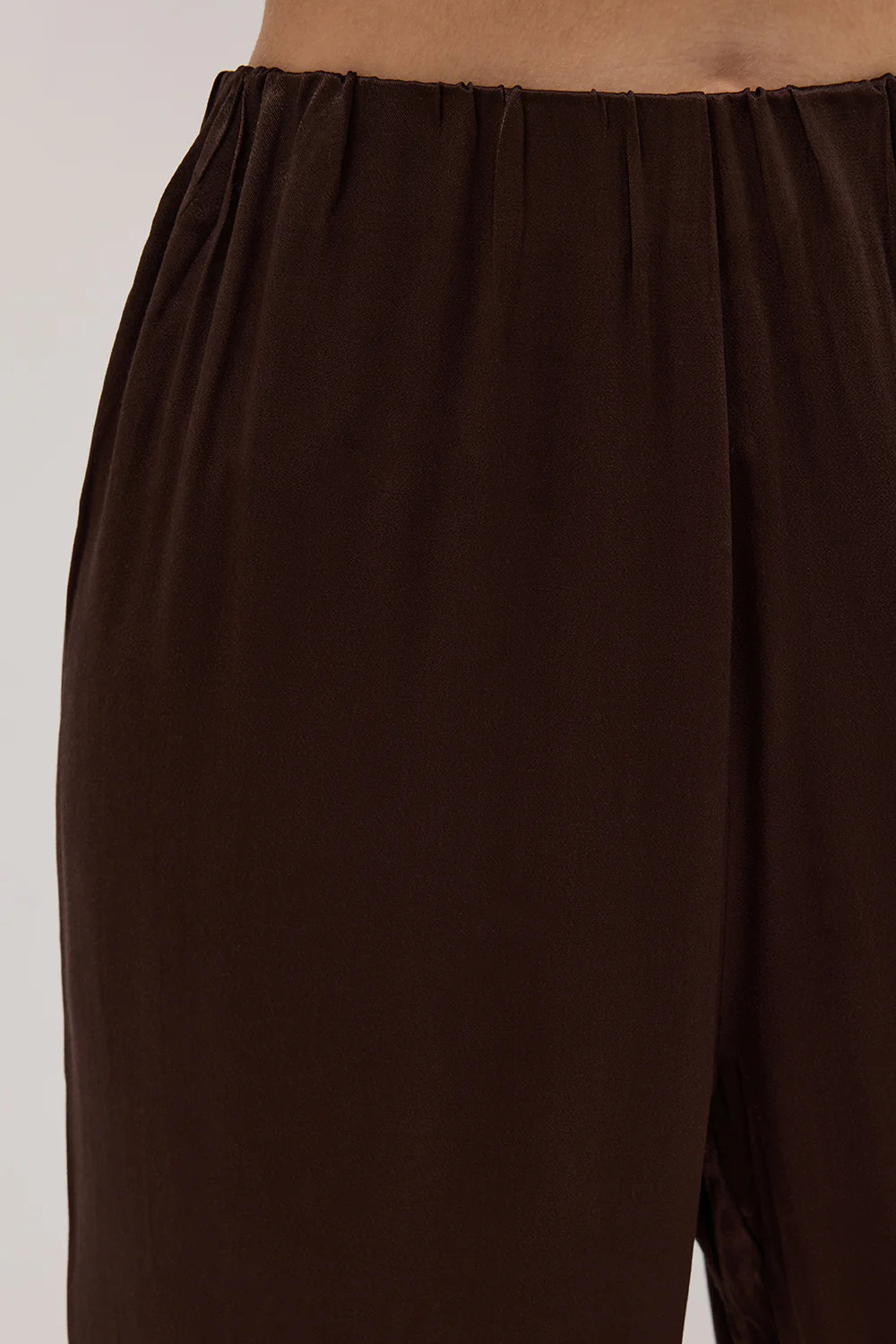 MONICA BITTER CHOC SATIN PANT | DISSH