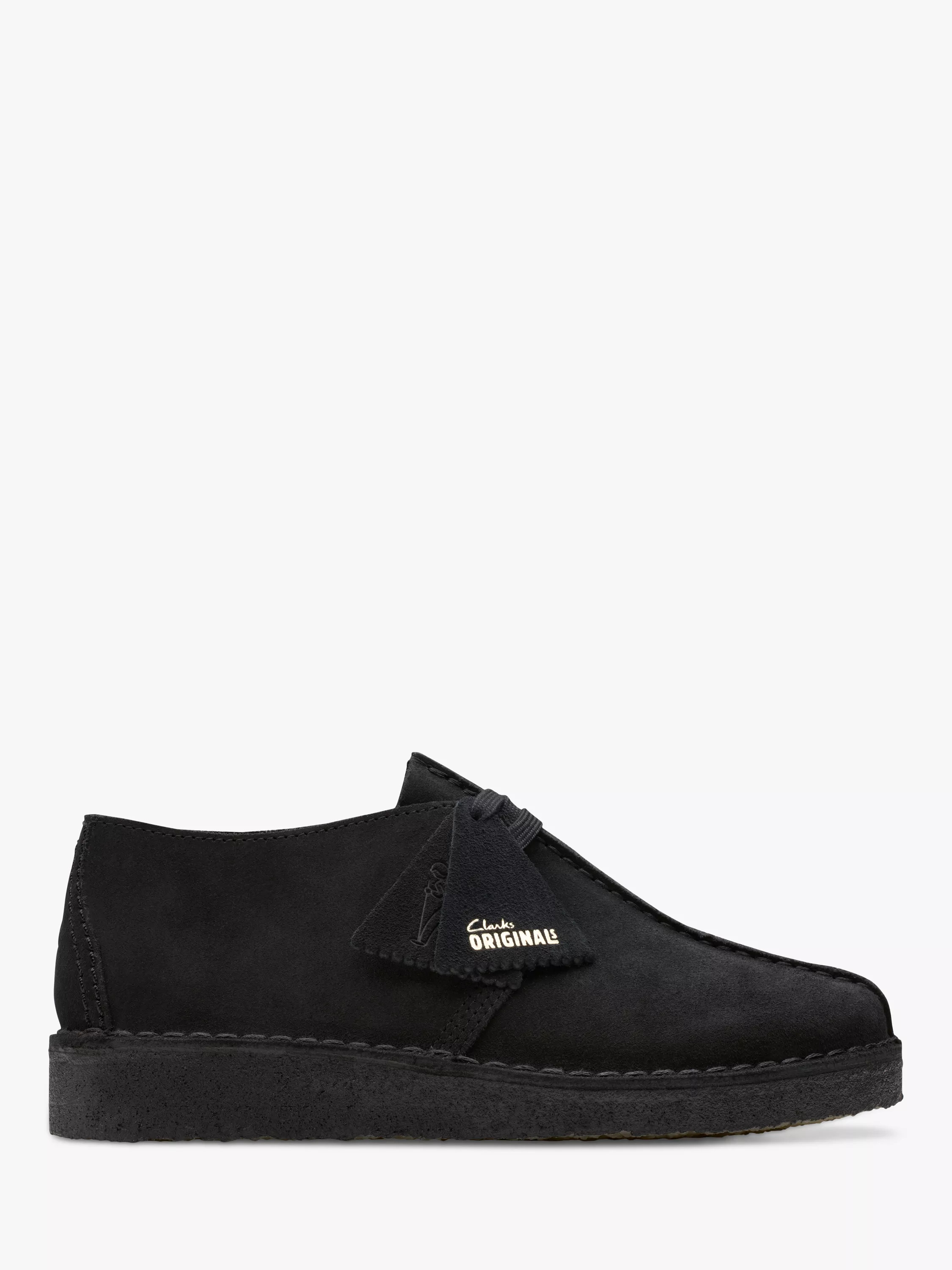 Clarks Originals Desert Trek Suede Shoes, Black | John Lewis (UK)