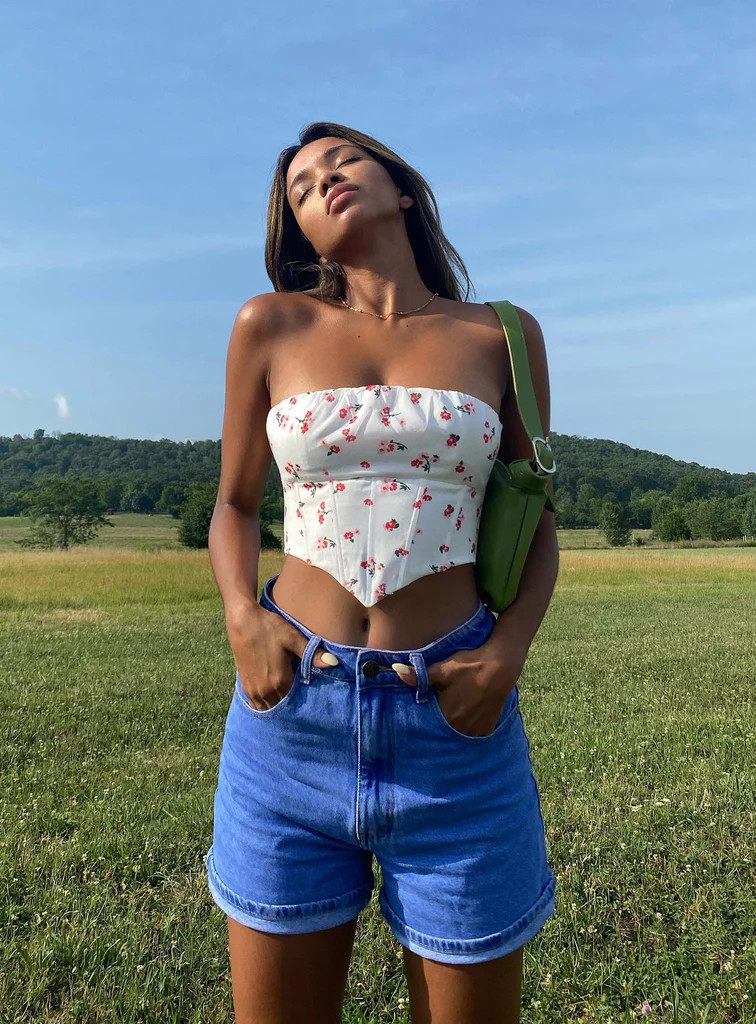 The Swalla Shorts Blue Denim | Princess Polly US