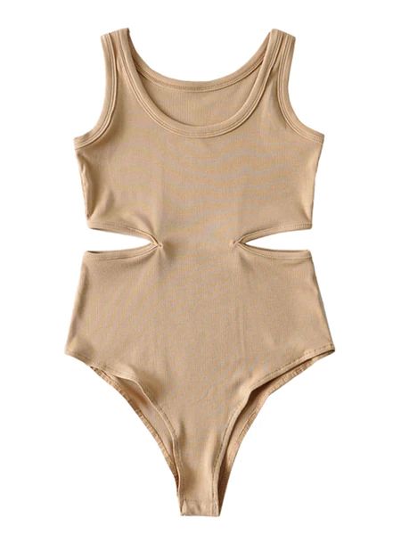 'Graice' Cut-out Waist Ribbed Bodysuit (6 Colors) | Goodnight Macaroon