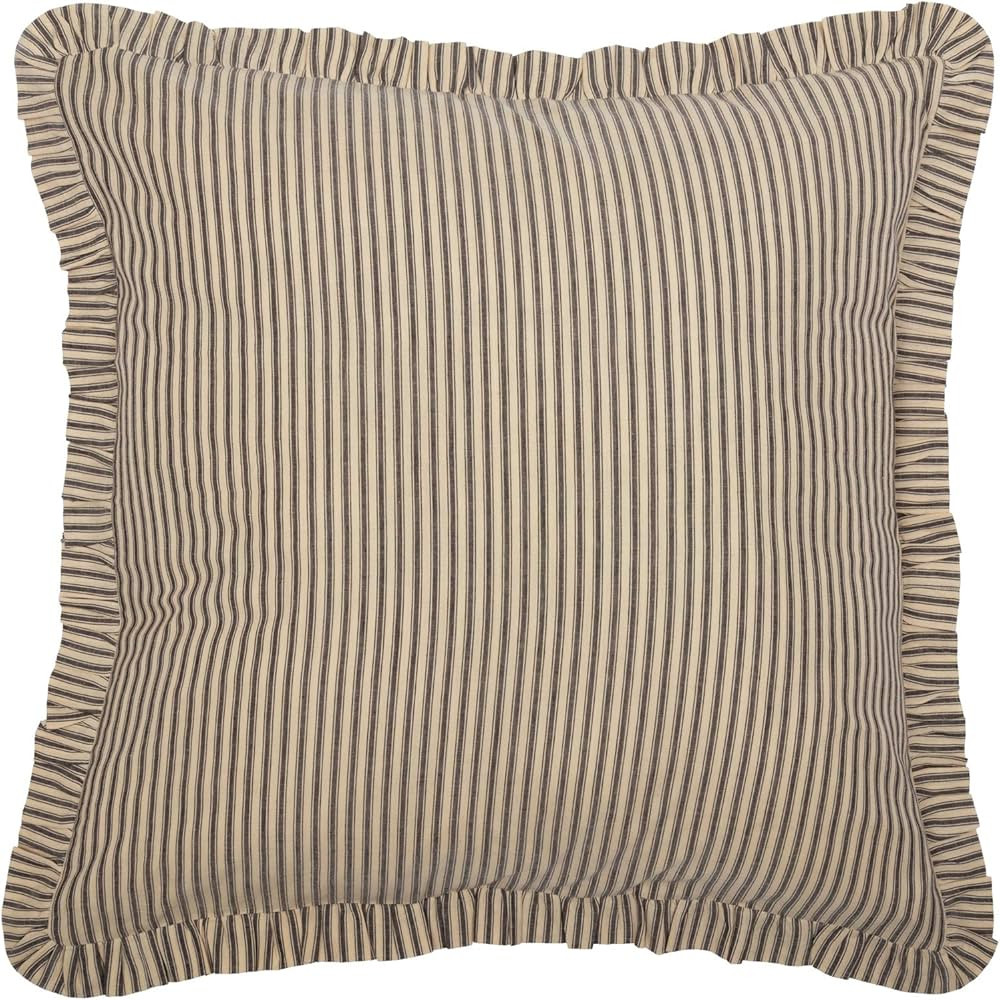 VHC Brands Sawyer Mill Charcoal Ticking Stripe Collection Farmhouse Style Pillow Cover Sham (Euro Sham 26x26) | Amazon (US)