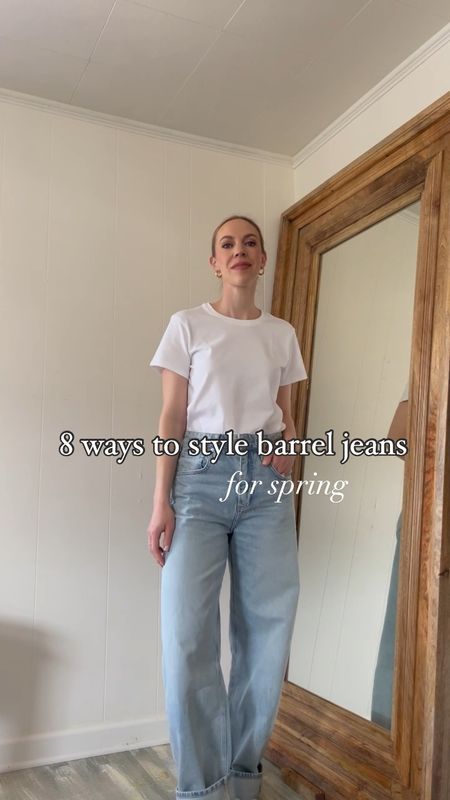 Barrel jeans, spring denim, spring styling tips, style over 40

#LTKSeasonal #LTKover40 #LTKVideo